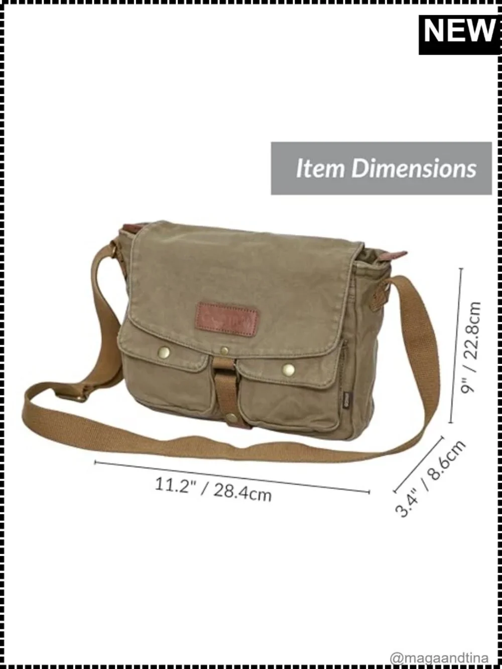 Canvas Messenger Bag Vintage Crossbody Shoulder Satchel Men